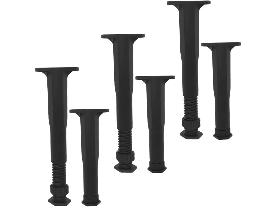 Valiclud Conjunto De 6 Pés Cama Ajustáveis Em Plástico Formato T Com Altura Extensível Para Sofá, Mesa E Cadeira