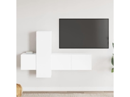 Vidaxl 3 Pcs Conjunto de Móveis de Tv Derivados de Madeira Branco