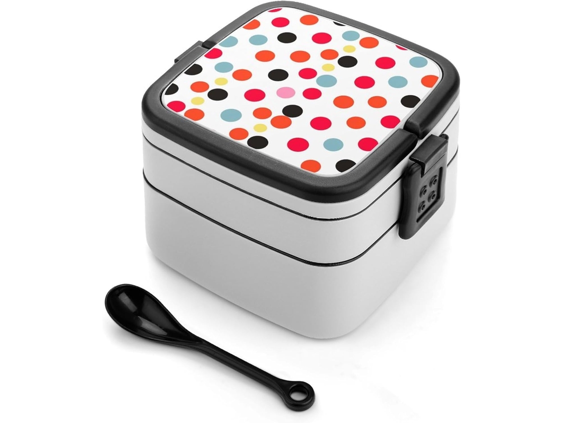 Lancheira Bento De Bolinhas Grande Capacidade, Dupla Camada, Empilhável, À Prova De Vazamentos, Para Adultos, Removível