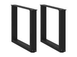 vidaXL Pernas mesa centro 2 pcs em forma de U 50x(42-43) cm aço preto