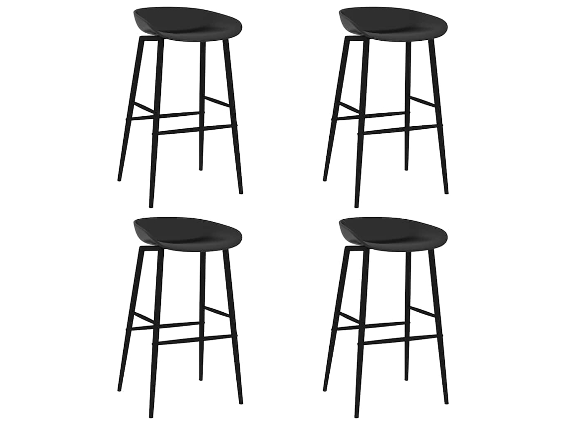 Vidaxl Cadeiras De Bar 4 Pcs Preto