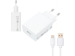 Kit Carregador Turbo Fast Charge e Cabo de Carga para Xiaomi Redmi Note 11 Pro 33W 3A Usb C Branco
