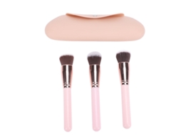 Conjunto De Pincéis De Silicone Com 3 Brochas Para Viagens De Maquiagem