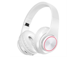 Fone De Ouvido Esportivo Bluetooth Sem Fio Com Iluminação, Dobrável, Estéreo, Para Corrida, Branco Unissex