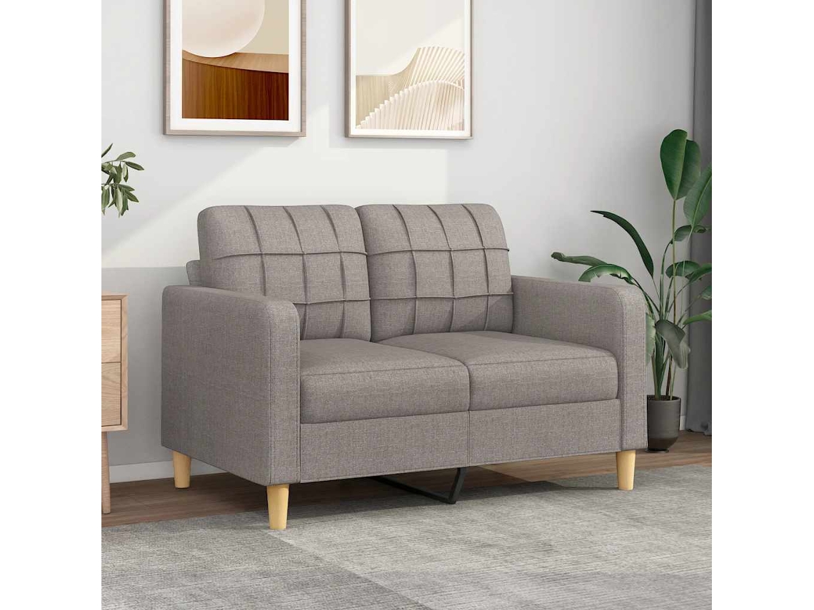 Vidaxl Sofá De 2 Lugares Tecido 120 Cm Cinzento-acastanhado