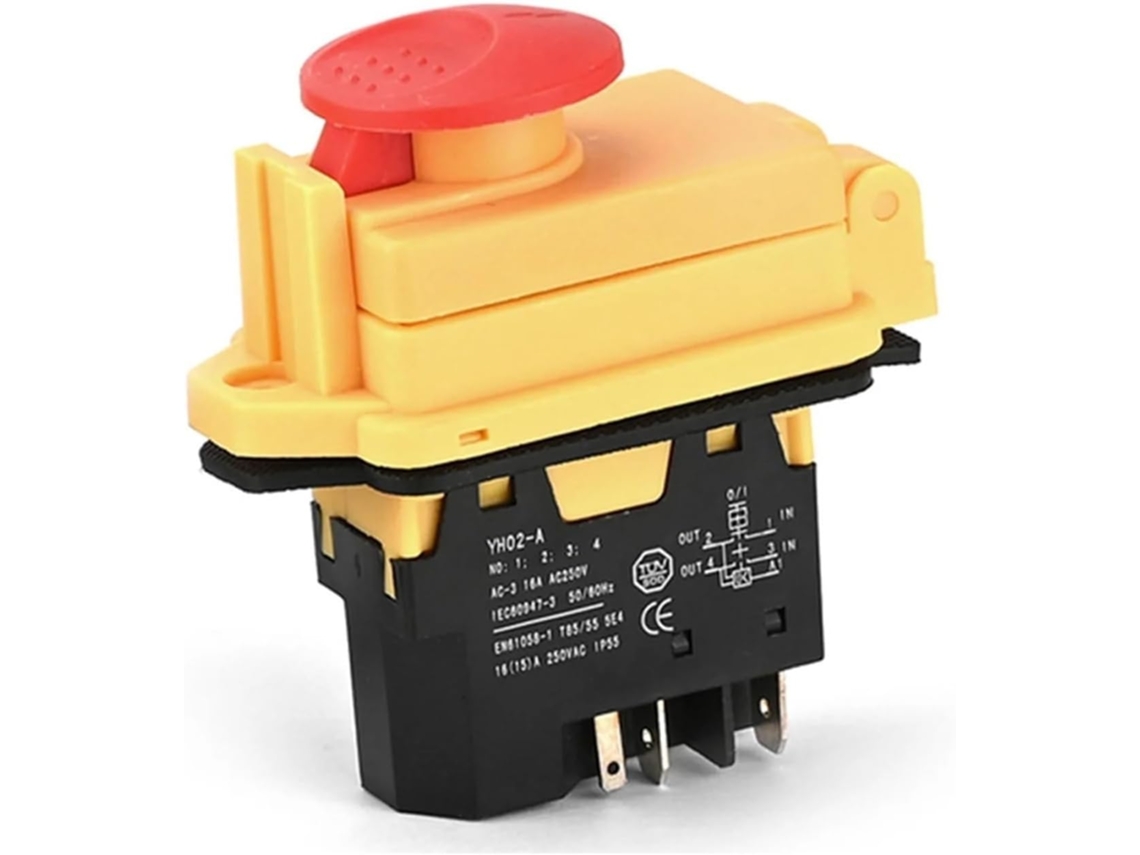 Yh02 A 250v, 16a, Interruptor Eletromagnético De 5-pinos, Partida Por Botão Para Máquinas Ferramenta, À Prova D Água