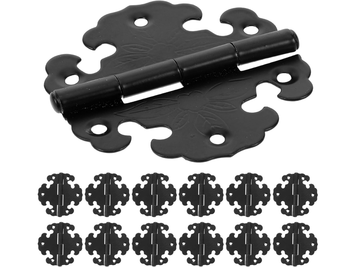 Conjunto De 20 Dobradiças Decorativas Pretas Estilo Antigo Para
