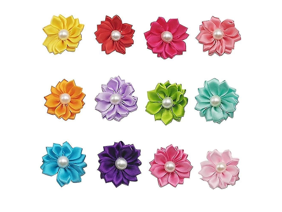 10 Laços De Cachorro Com Pérolas E Flores Para Cuidados Pet