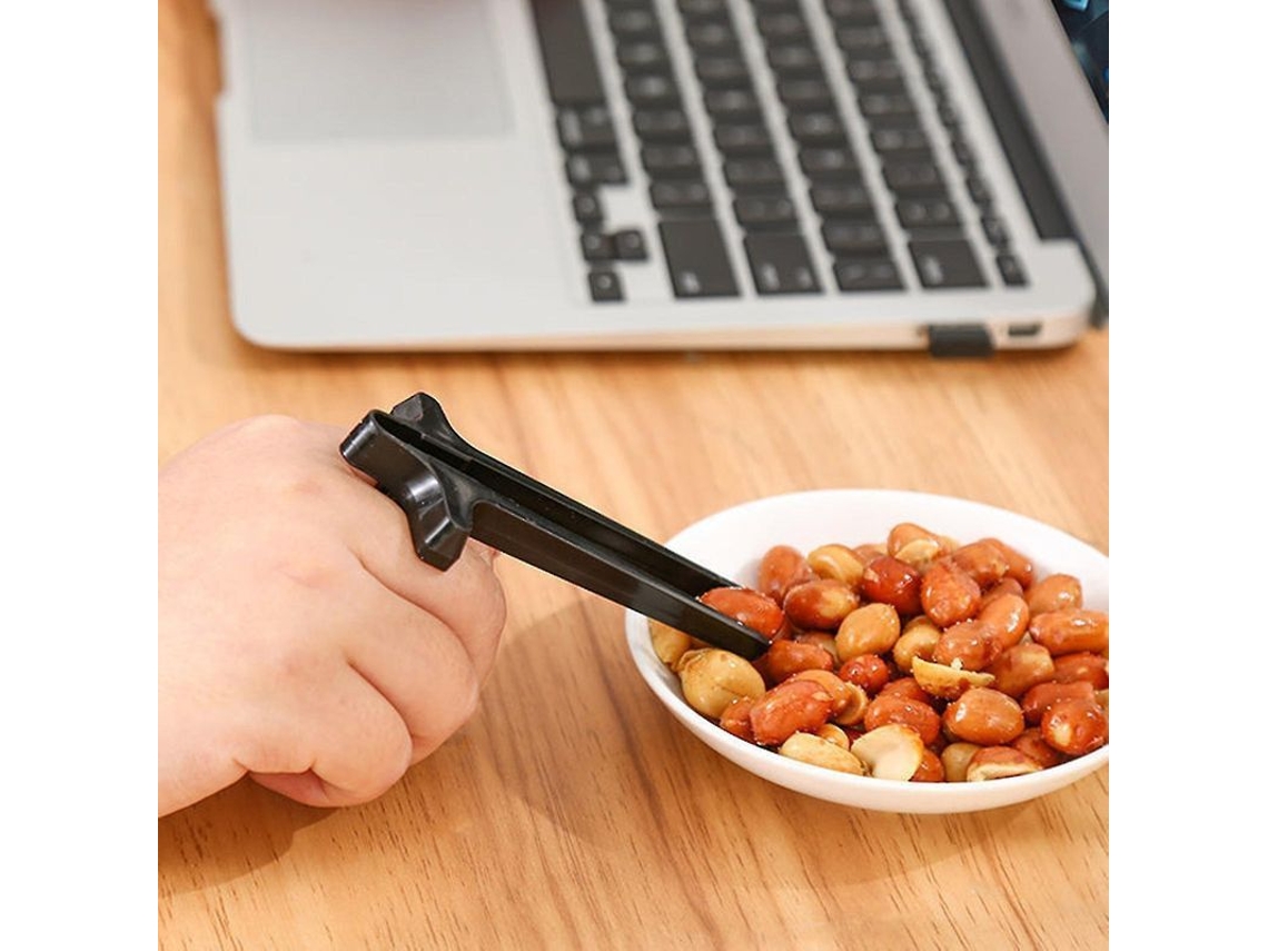 Pincéis De Dedo De Plástico Para Alimentos Reutilizáveis - Leve, Econômico E Seguro Para Comer Aperitivos Sem Sujar Equipamentos Preto