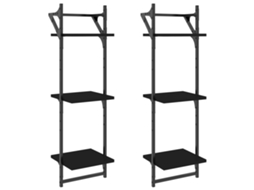 Conjunto de Estantes com Barras 2 Pcs 30x25x100 cm Preto MAISON EXCLUSIVE