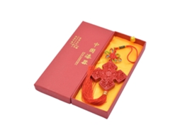 Pingente de Carvão de Lacquer Artesanal com Nó Chinês, Boa Sorte LAXISCREED