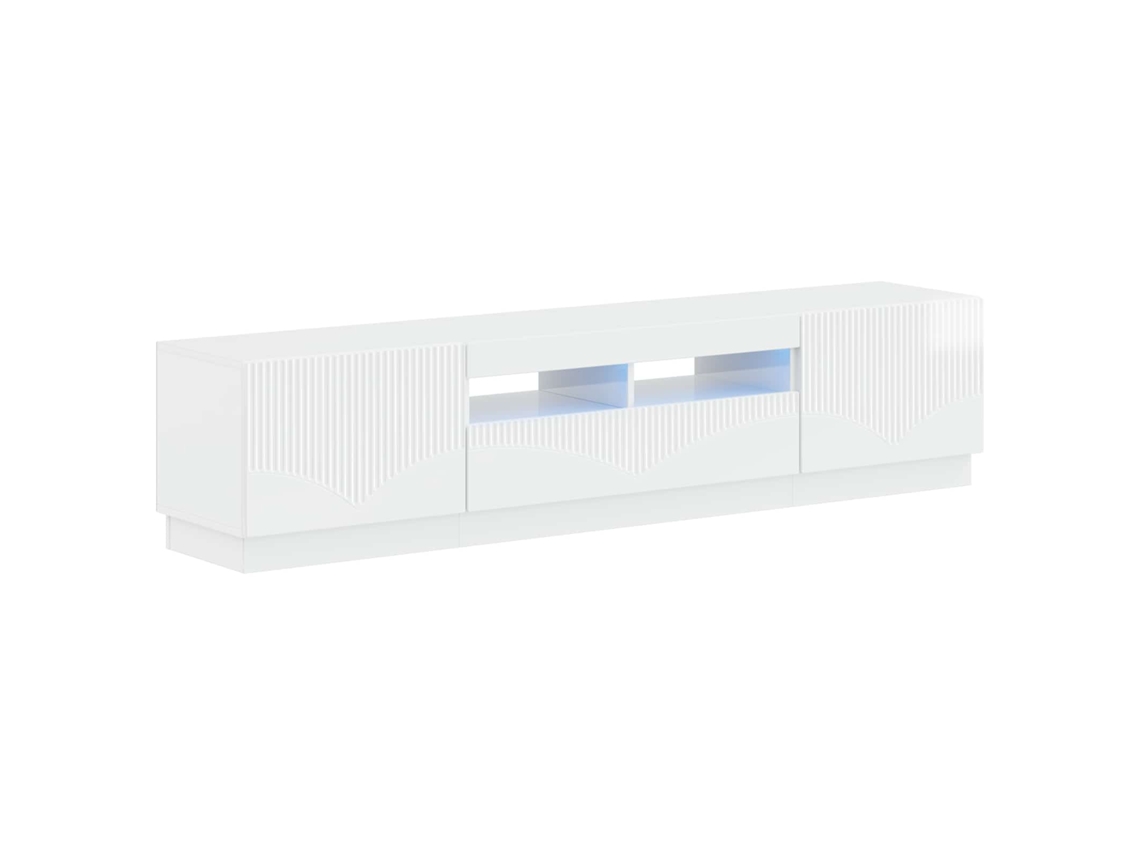Vidaxl Armário De Tv Led De 5 Peças Branco Brilhante