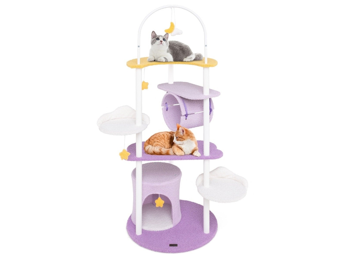 Árvore para Gatos de 158 cm com Plataforma Lua, Caverna e Brinquedos NORTHIO