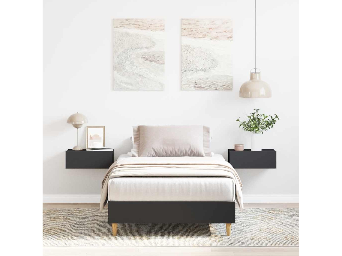 Vidaxl Estrutura Cama S/ Colchão 100x200 Cm Derivados de Madeira Preto