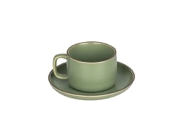 Conjunto de xícara e pires de café Rebe-Ceramic, xícaras de café expresso com pires (cor: verde)