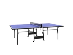 Mesa de Ping Pong Dobrável Profissional com Rodas Inclui 2 Raquetes e 3 Bolas para Interior 274x152,5x76 Cm Azul pt