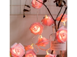 Luces De Cadena De Flores Led Rosa, 3m 30led, Funcionam Com Pilhas, Decoração Romântica