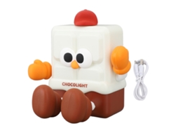 Lâmpada Noturna de Chocolate para Crianças com Temporizador 30min Silicone Led Recarregável com Suporte Celular | S/MARCA