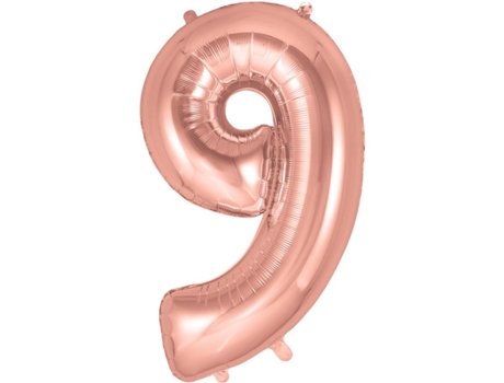 Balão Número 9 de 86cm Rosegold