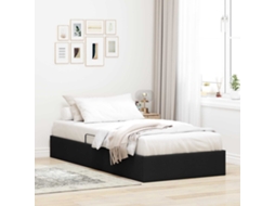 Vidaxl Estrutura De Cama Ottoman Preto 100 X 200 Cm Tecido