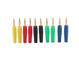 10pcs Plugue Banana 2mm U49 Abs+cobre Vermelho Preto Amarelo Verde Azul para Testes Elétricos | S/MARCA