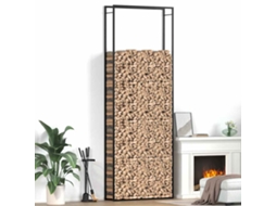 Vidaxl Suporte Para Lenha 110x28x312 Cm Aço Preto Mate