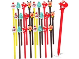 Conjunto De 2 Canetas Em Gel Com Motivos Natalinos: Rena, Boneco Neve,