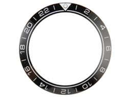 Insert de Bexiga de Relógio Cerâmica 41.5mm Anel de Reparo com Dígitos Brancos Base Preta