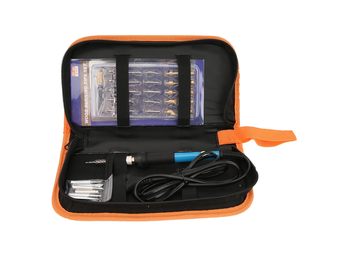Kit De Ponta De Ferro Para Queimadura De Madeira 36 Peças 60w Lápis De Solda Ferramenta De Pirografia Artesanal