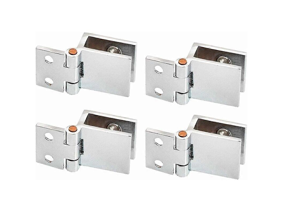 Bisagras de Vidro de Aleación, 4 Piezas Clip para Puerta de Vidro 0 Grados, Sin Taladrar para Mostradores Gabinetes Cocina (5 8mm)