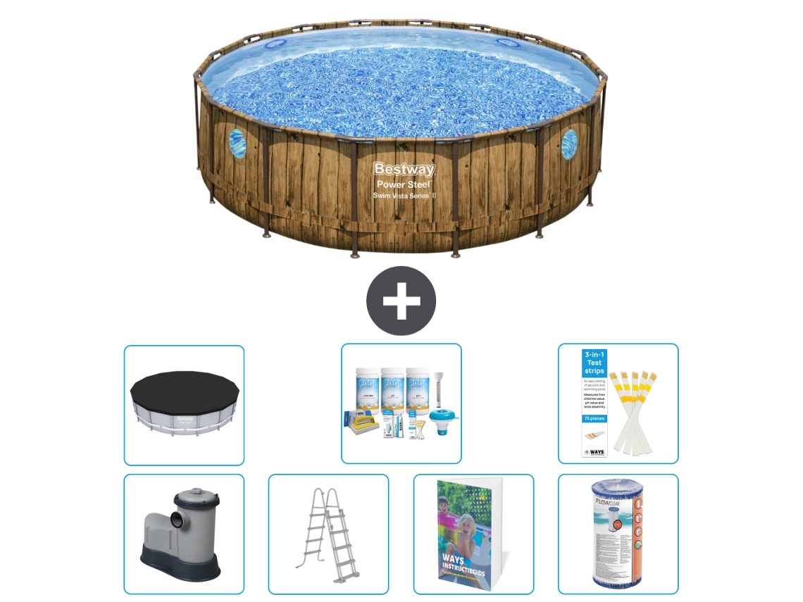 Bestway Piscina Bestway Power Steel Redonda - 488x122 Cm - 8-peças S556