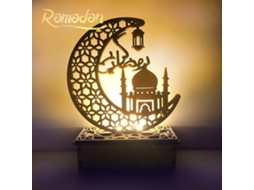 Decoração Eid Ramadã Led Madeira com Recortes