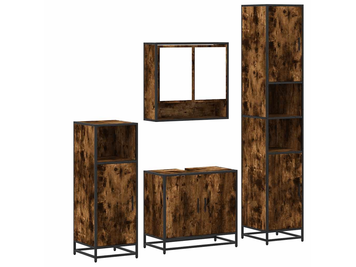 Bathroom Furniture Set, Bathroom Furniture Sets Vidaxl Marrom Madeira Processada (n/a)