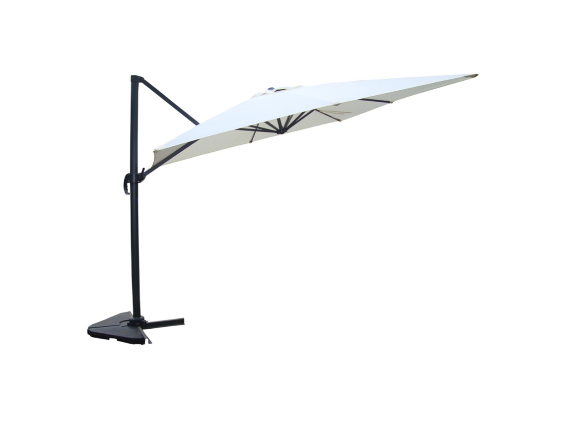 Cesare Guarda-sol  Ecru Deslocado Retangular 3 X 4 M Giratório A 360