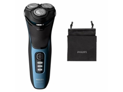 Máquina de Barbear Manual PHILIPS S3232/52 Preto/Azul 3 Capa Tampa Protetora