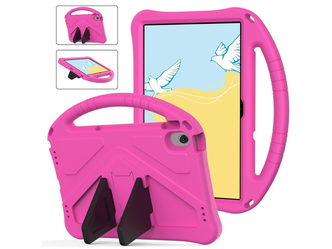 Capa Infantil Para Lenovo Tab M10 Plus 10.6" (3 Geração) Com Alça E Suporte, Rosa