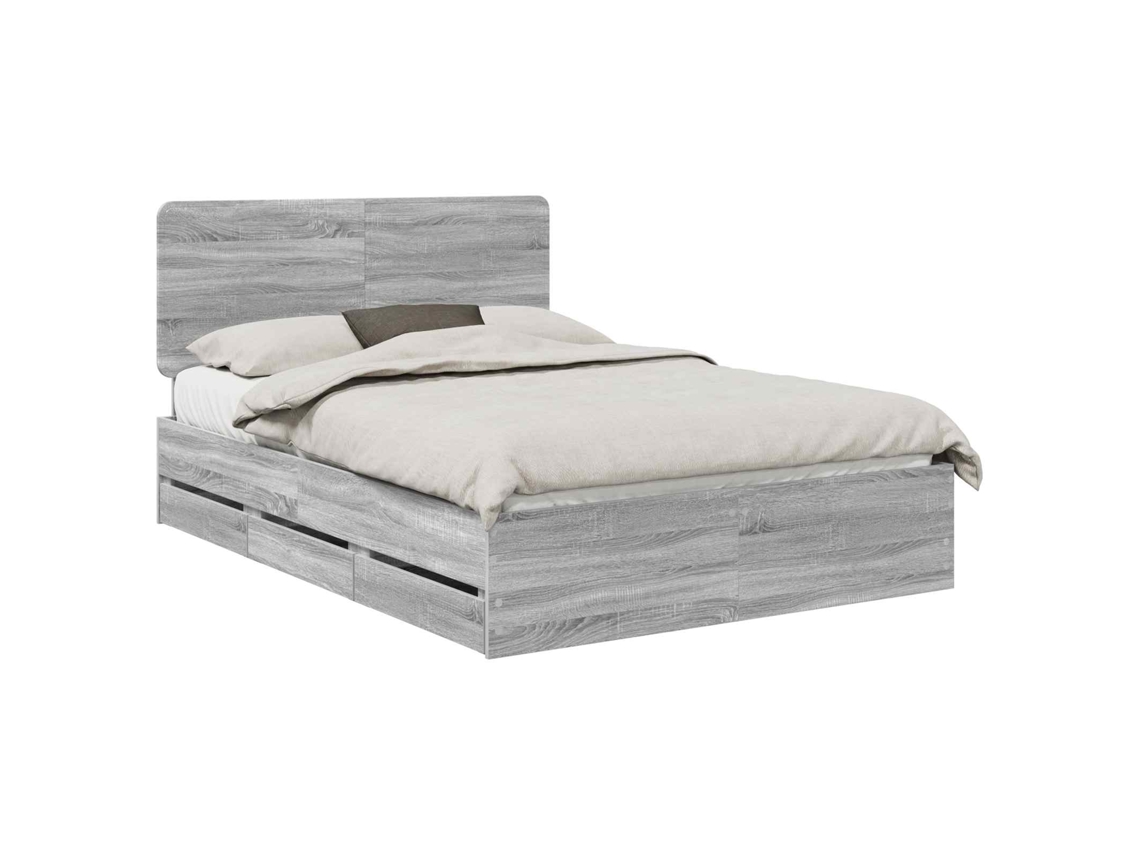 Estrutura da Cama com Gaveta Cinza Sonoma 140 X 190 Cm MAISON EXCLUSIVE