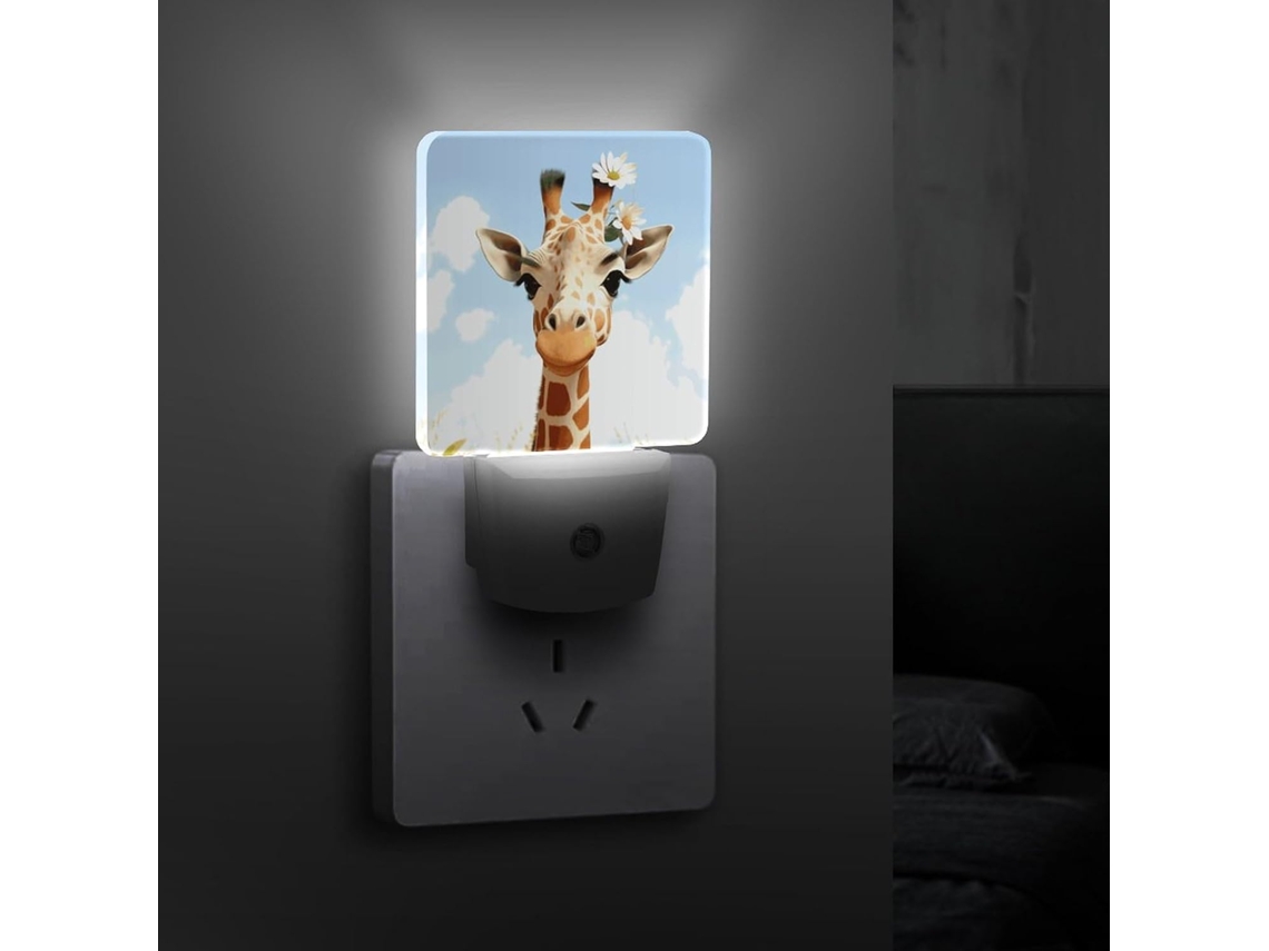 Luz Noturna Girafa Com Sensor Crepuscular, Eficiente E Decorativa Quarto, Banheiro, Cozinha, Escadas E