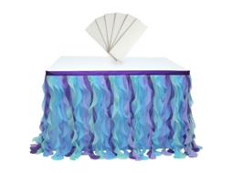Saia de mesa de tule suspensa para festa, casamento e decoração de cama arco-íris.