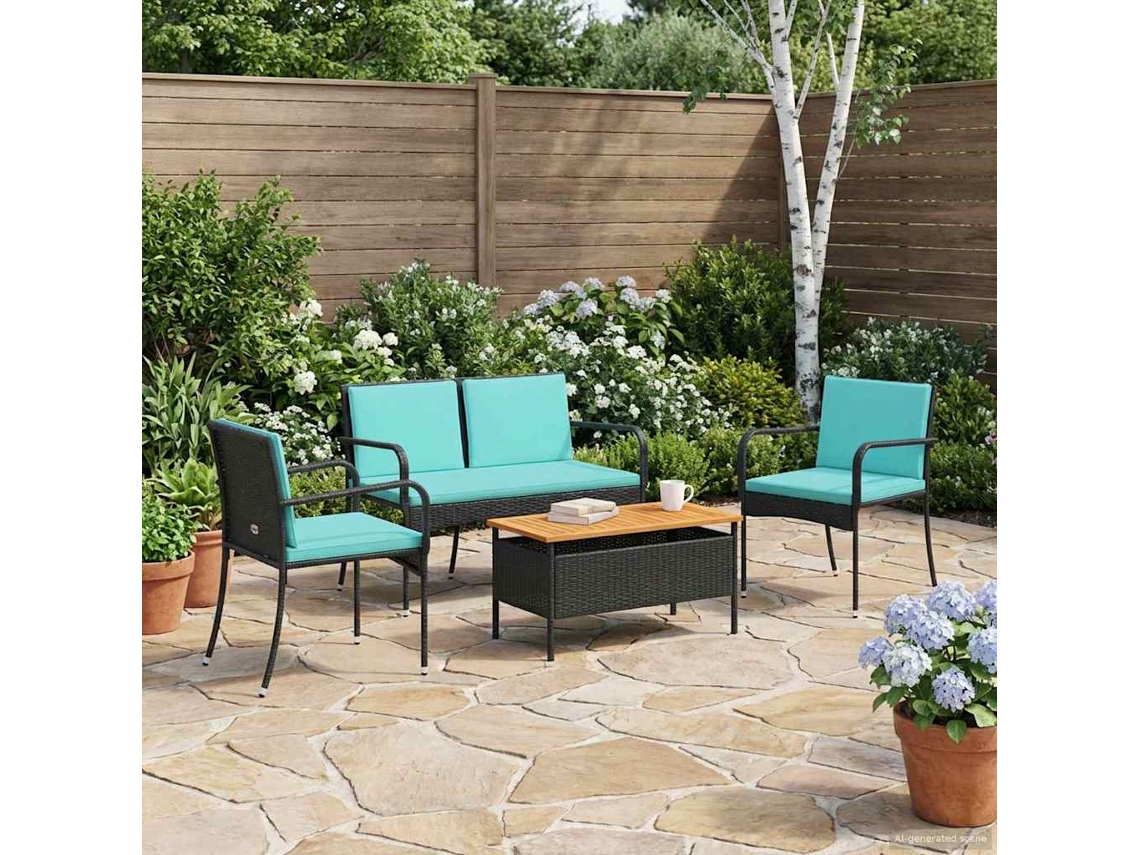 Vidaxl Conjunto Para Jardim Com Almofada Aço