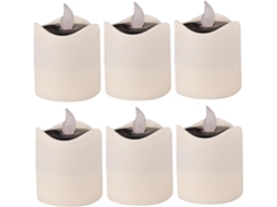 Conjunto De 6 Velas Solares Led Recarregáveis Para Decoração Interna E Externa, Resistentes À Água, Gokoco