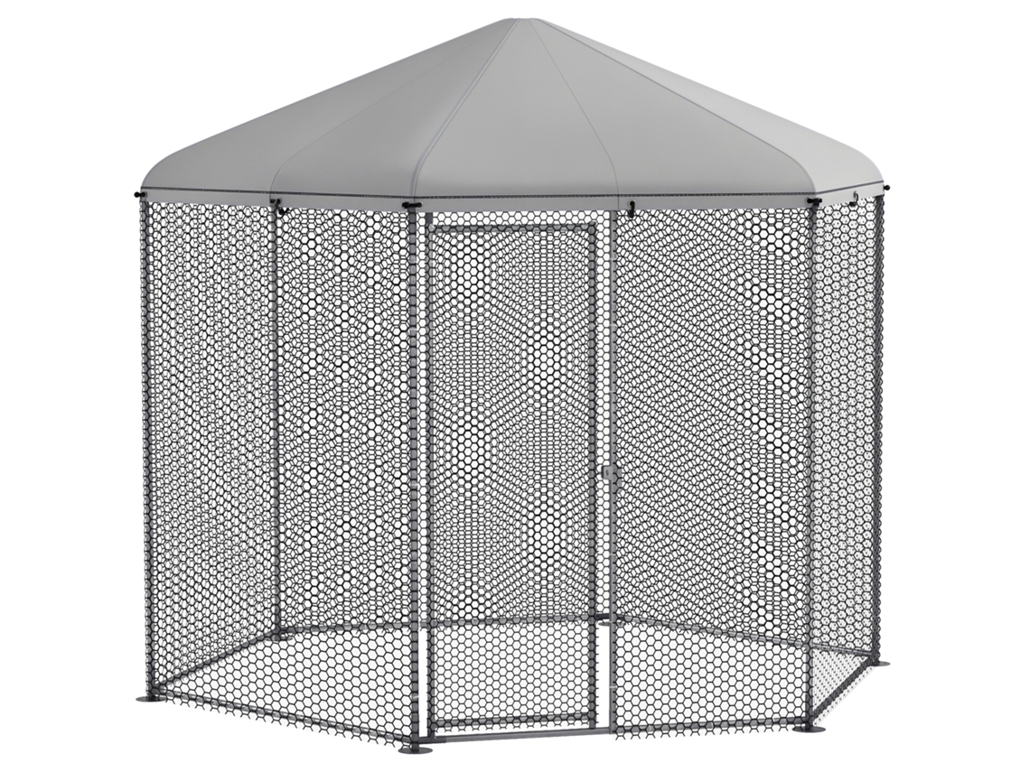 Galinheiro Externo 5 M² Parque Cercado Sol. 2.8l X 2.45w X 2.46h Espaço Coberto 5/8 Galinhas py
