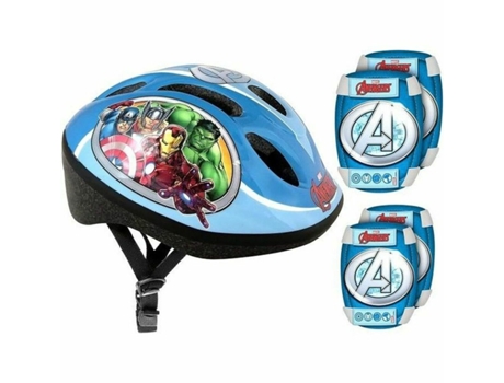 Kit Capacete e Joelheiras Stamp AVENGERS