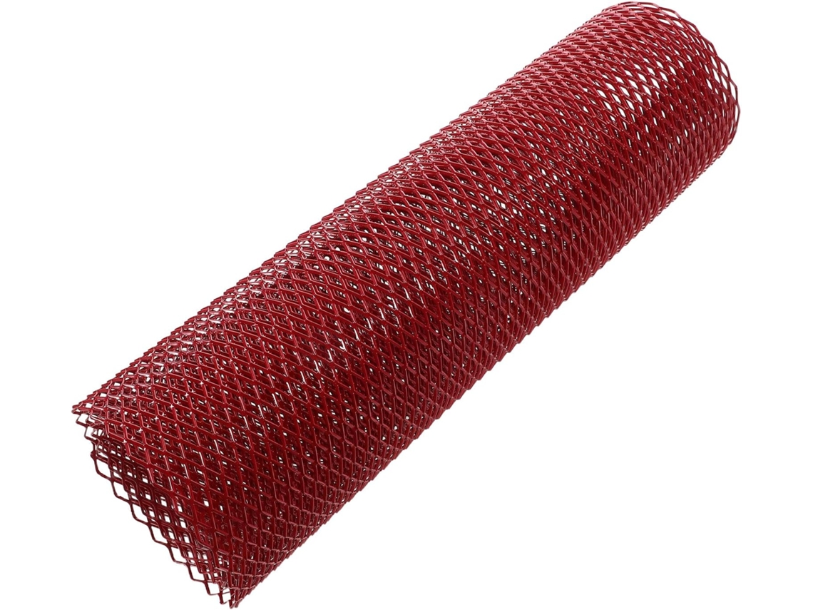 Grade De Carro 100 X 33 Cm Em Alumínio Vermelho Com 6 E 12 Perfurações