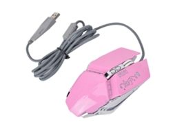 Rato Gaming Pink LAXISCREED com Fio Sensibilidade Alta