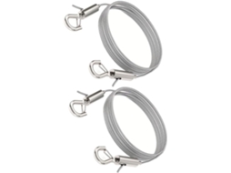 Conjunto Cabilock com 2 ganchos ajustáveis em aço inoxidável com ganchos duplos para pendurar luminárias e obras de arte, 2m