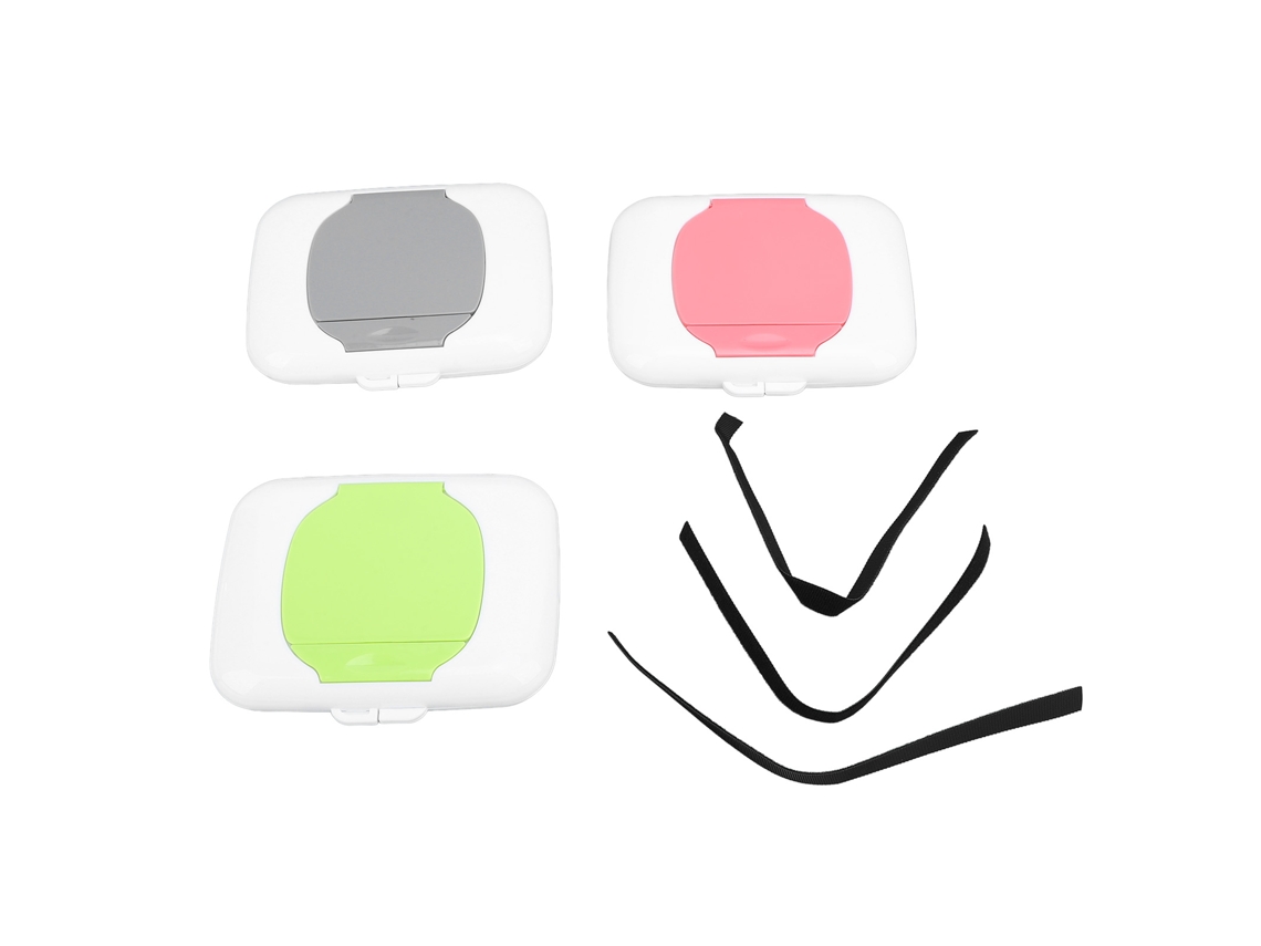 3pcs Dispensador De Toalhas Umedecidas Portátil Para Bebê Com Fecho Hook And Loop