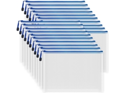 Pasta para Documentos em Malha Plástica, Impermeável, Tamanho A4, para Escritório e Escola, Pacote com 20 Unidades BRILVIBERA (branca)