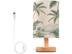 Abajur De Cabeceira Em Formato Palmeira Para Quarto, Com USB C Carregamento Portas, Luminária De Mesa Cabeceira