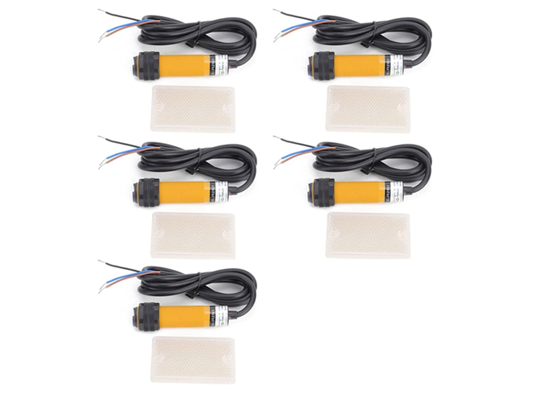 Sensor Fotoelétrico Reflexivo Npn Normalmente Aberto, 6-36vcc, 300ma, Alcance De Detecção 2 Metros Para Portas Garagem